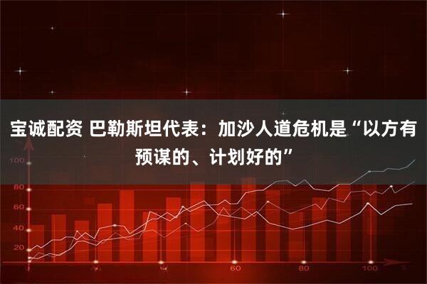 宝诚配资 巴勒斯坦代表：加沙人道危机是“以方有预谋的、计划好的”